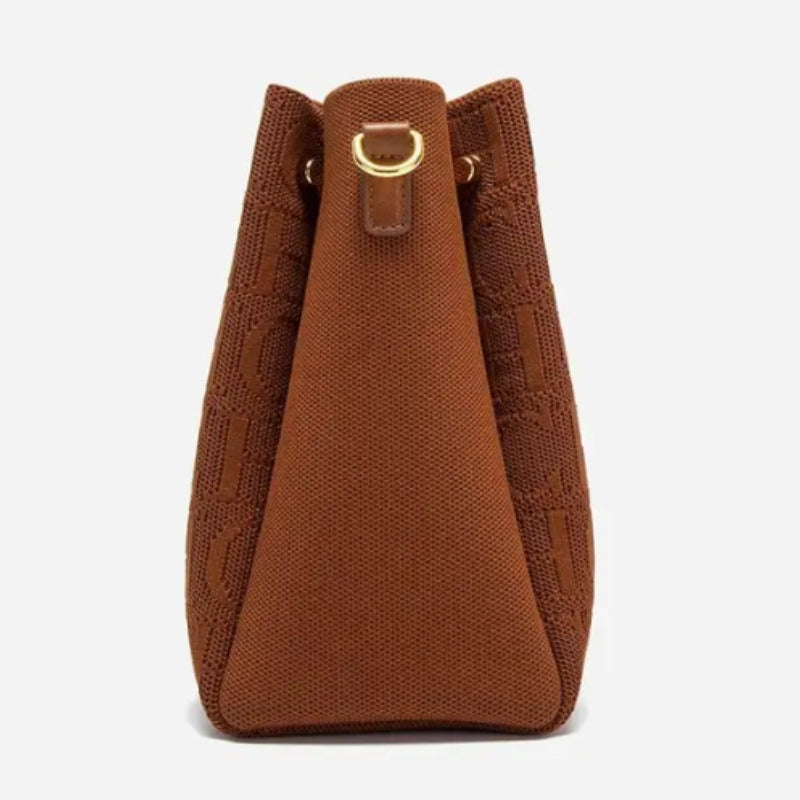 bolsa feminina verde média com alça ajustável lateral marrom