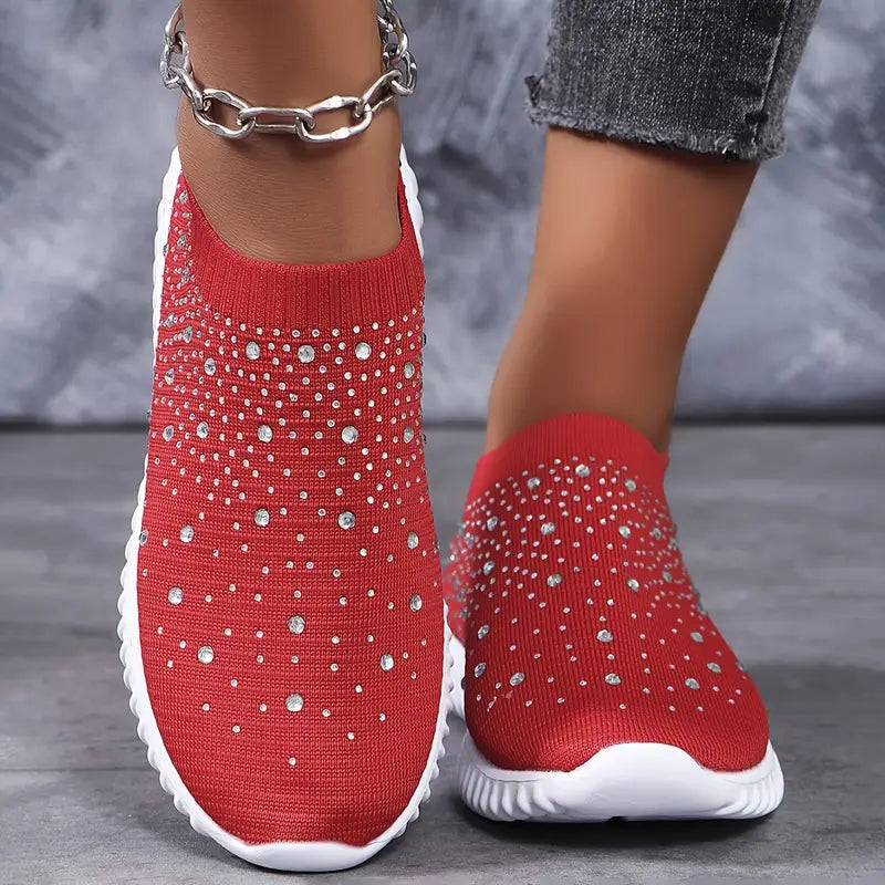 Tênis Feminino Knit com Pedrarias