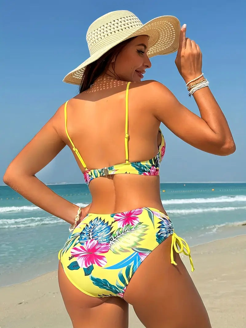 biquíni tropical feminino bojo estruturado moda praia costas