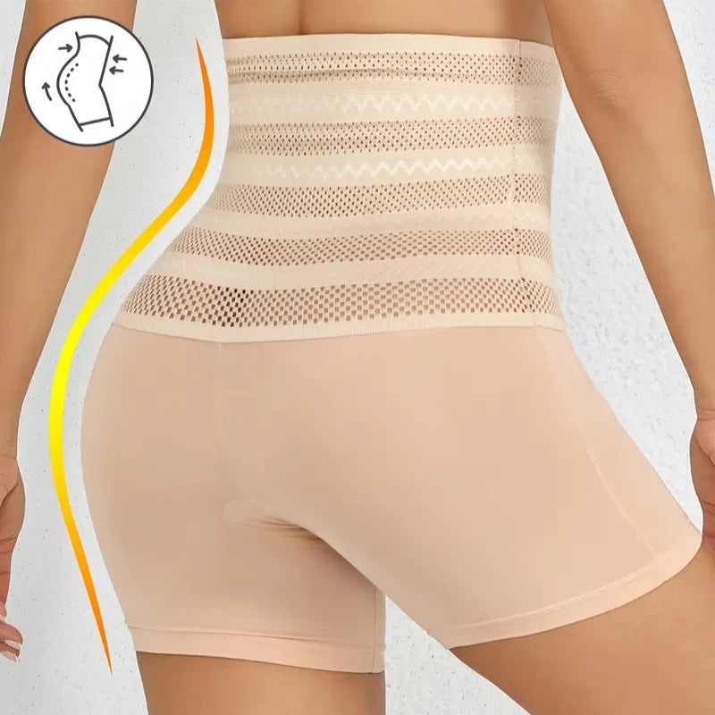 Visão traseira da cinta modeladora evidenciando o efeito empina bumbum e sustentação da lombar