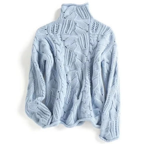 Suéter Feminino de Tricô Gola Alta Celestia Premium Inverno Elegante