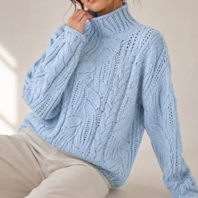 Suéter Feminino de Tricô Gola Alta Celestia Premium Inverno Elegante