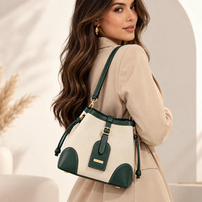 Bolsa Tote em Canvas com Detalhes Contrastantes - Saint-Tropez