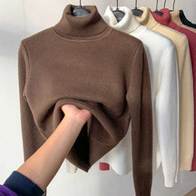 Suéter Feminino Gola Alta Forrado Térmico