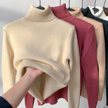 Suéter Feminino Gola Alta Forrado Térmico