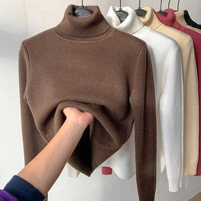 Suéter Feminino Gola Alta Forrado Térmico