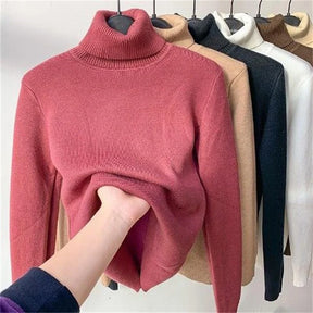 Suéter Feminino Gola Alta Forrado Térmico