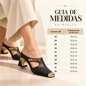 Mule Feminino Elegance com Salto Geométrico