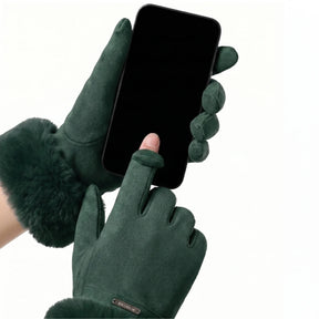 mostrando detalhes na tela Luva Verde Touch com Pelúcia Premium 