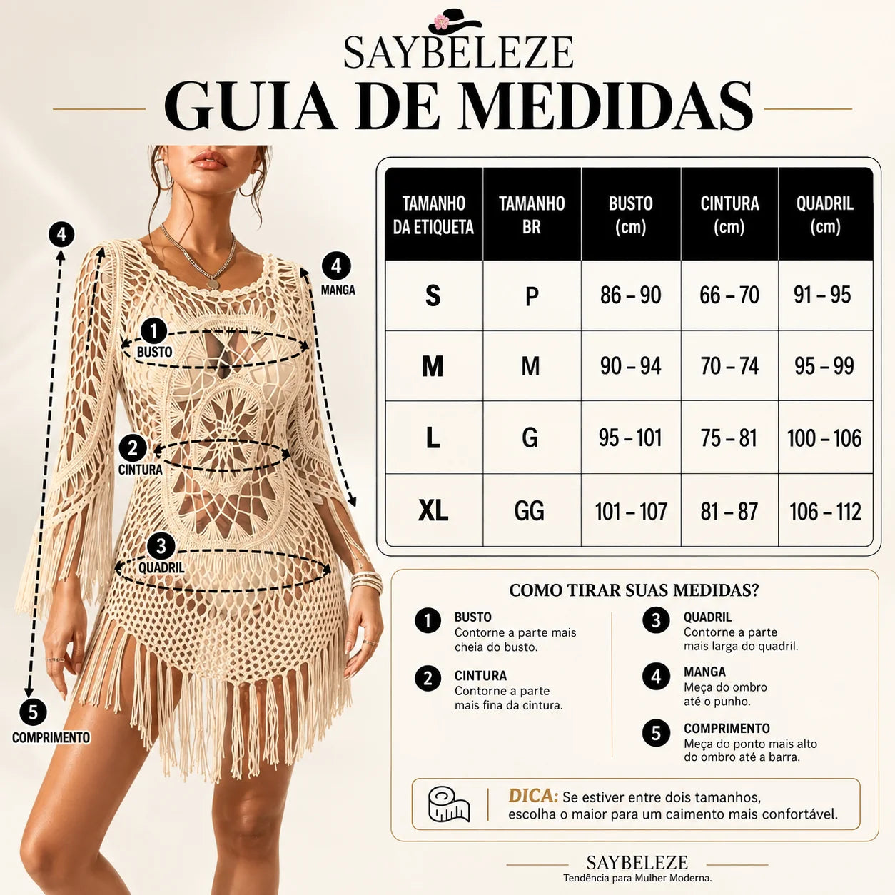 tabela Saída de Praia de Crochê Ravena
