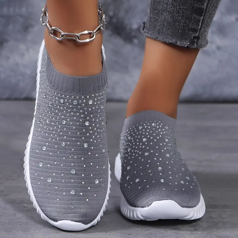 Tênis Feminino Knit com Pedrarias