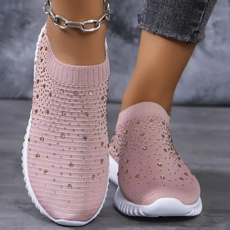Tênis Feminino Knit com Pedrarias