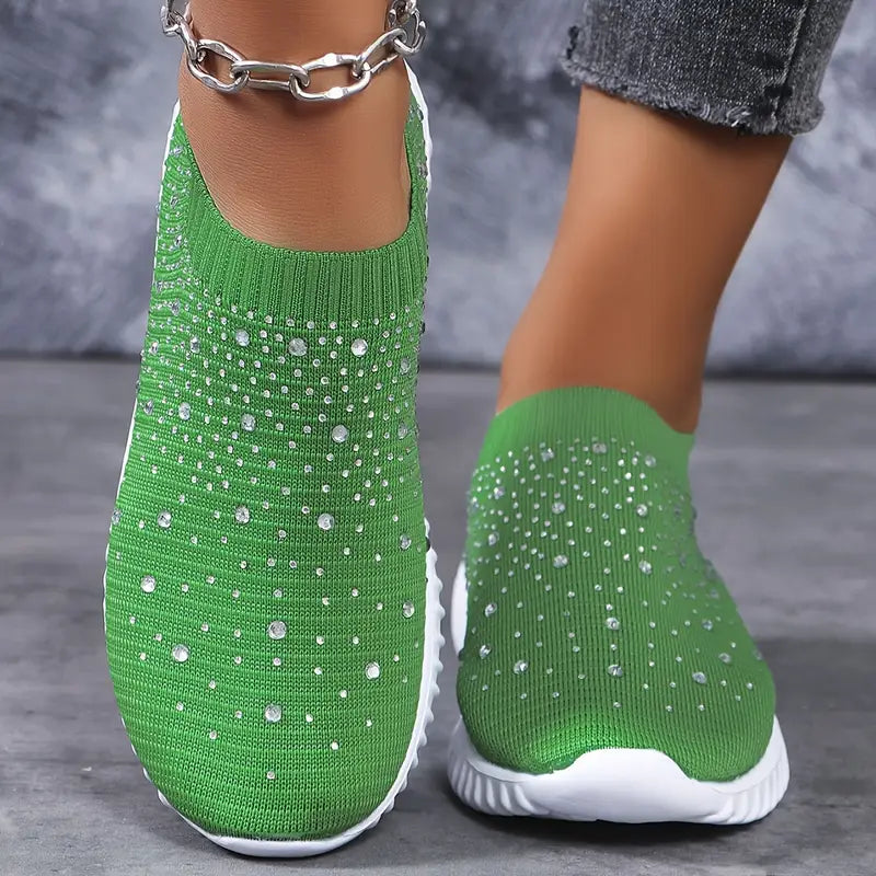Tênis Feminino Knit com Pedrarias