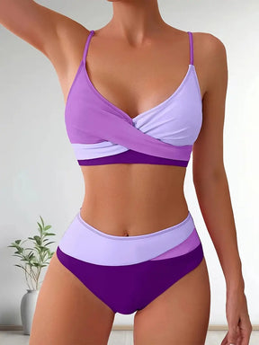 biquíni hot pant cintura alta lilas
