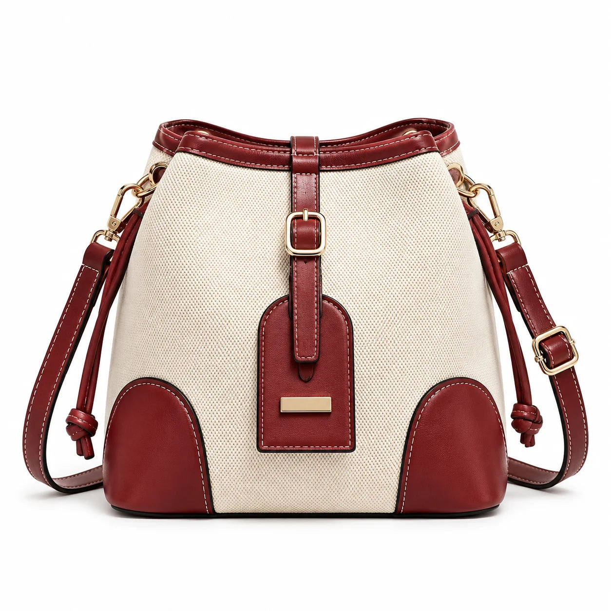 Bolsa Tote em Canvas Saint-Tropez vermelha com detalhes contrastantes