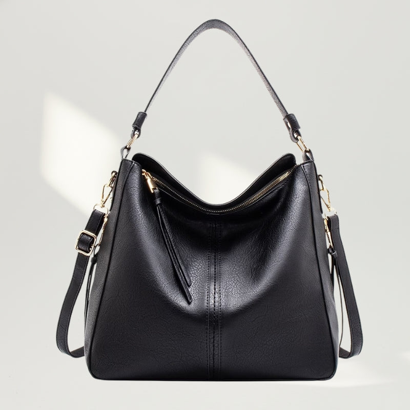 bolsa de ombro hobo com textura granulada modelo Amalfi