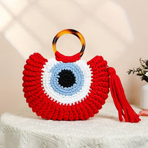 Bolsa feminina artesanal olho grego ideal para praia e passeios