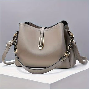 bolsa cinza feminina premium com alça longa ajustável