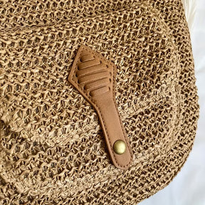 bolsa grande casual trama natural para viagens detalhes