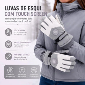 Detalhe do forro térmico acolchoado macio e isolante contra o frio intenso da luva