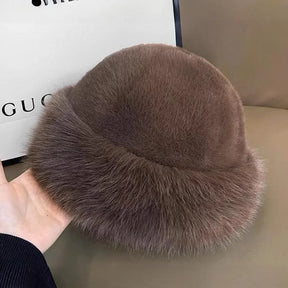Chapéu Feminino Peluciado Bucket Hat para Inverno