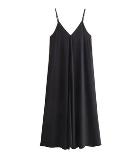 Vestido Feminino Longo Slip Dress Preto