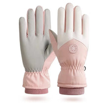 Par de luvas femininas térmicas impermeáveis touch screen rosa Oslo Rose em fundo branco