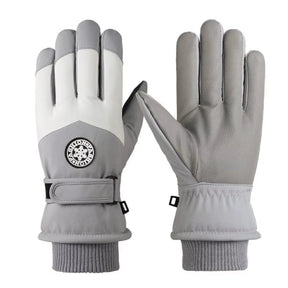 Par de luvas térmicas impermeáveis touch screen branca e cinza Arctic Shield em fundo branco para catálogo