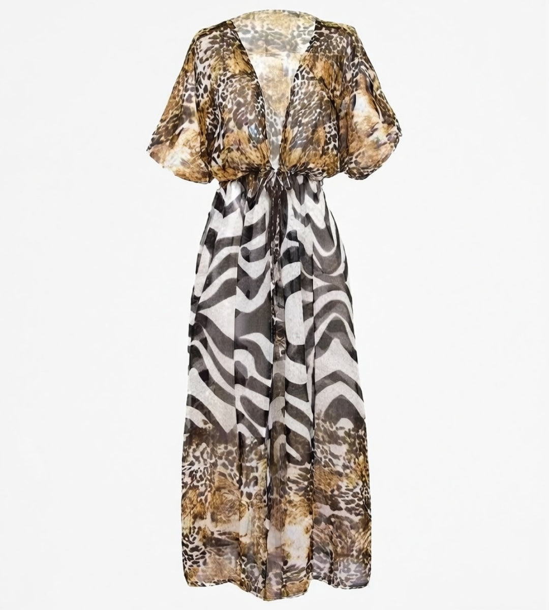 Saída de praia animal print elegante feminino