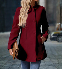 sobretudo feminino borgonha com caimento impecável e visual sofisticado ideal para destacar looks de inverno