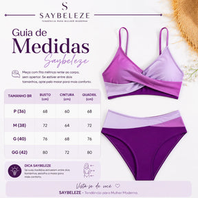 imagem de tabela de medidas block roxo lilas