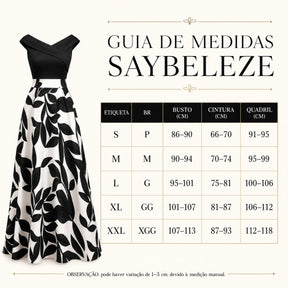 look da tabela de medidas vestido floral